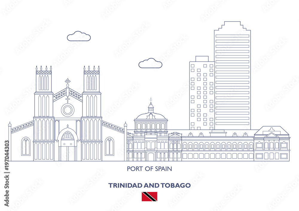 Port of Spain City Skyline, Trinidad and Tobago