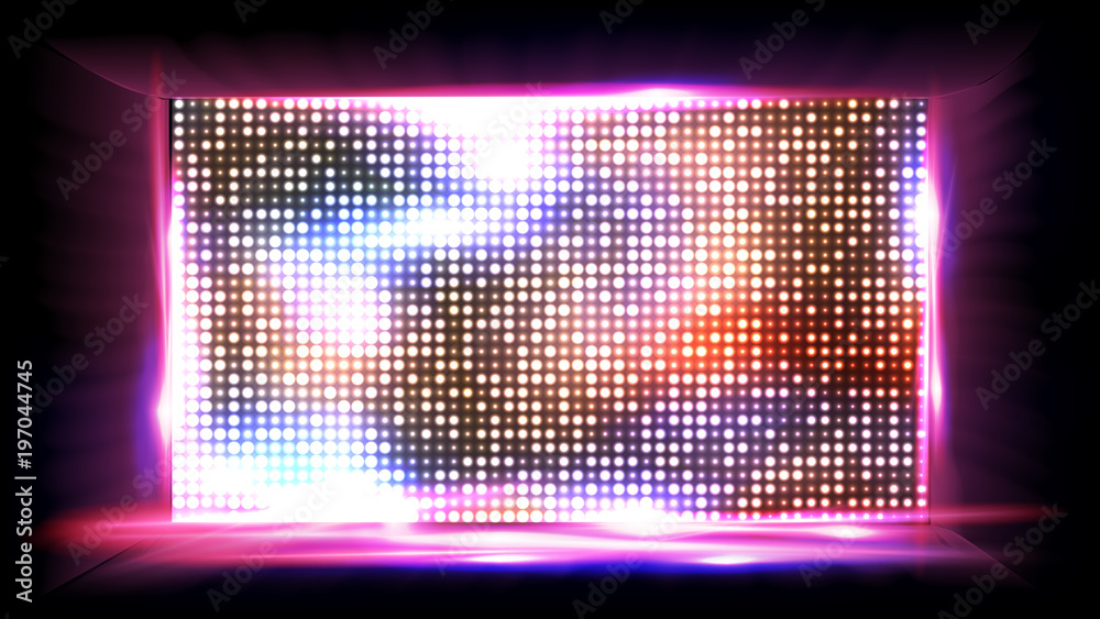Screen LED Vector. Light Board. Cinema Panel. Illustration Stock Vector