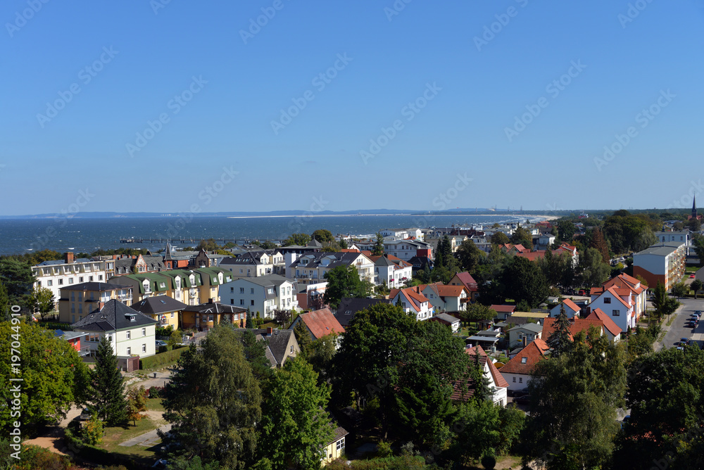 Ausblick über Ahlbeck zur Ostsee und Swinemünde