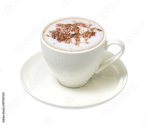 Coffee cappuccino chocolate, isolate on a white background