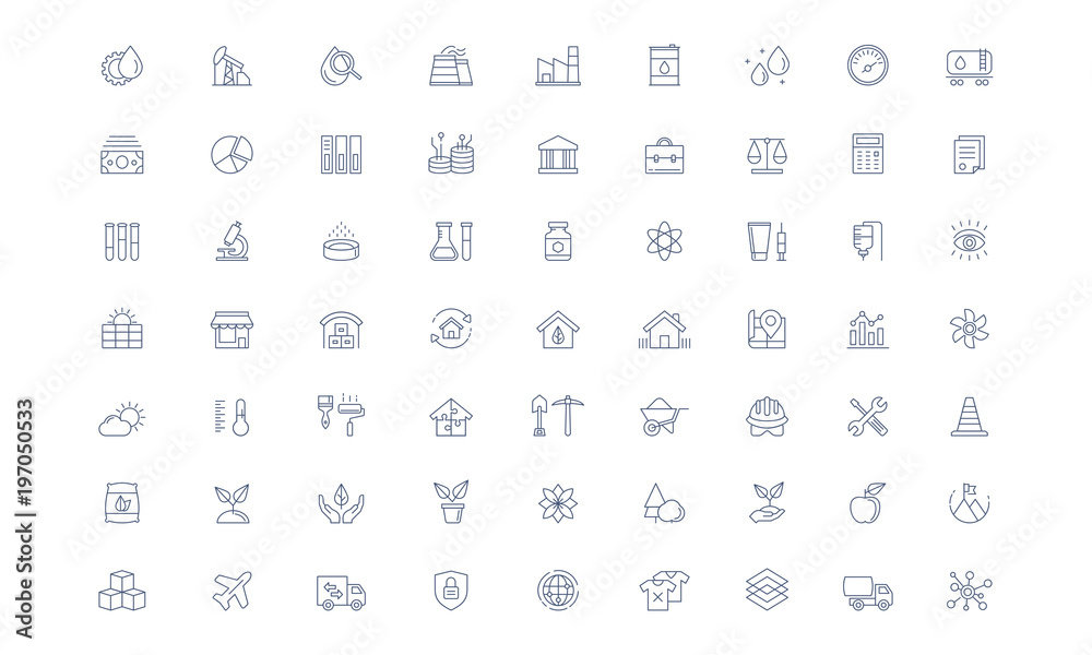 Industry Vector line icon set Industry Vector line icon set