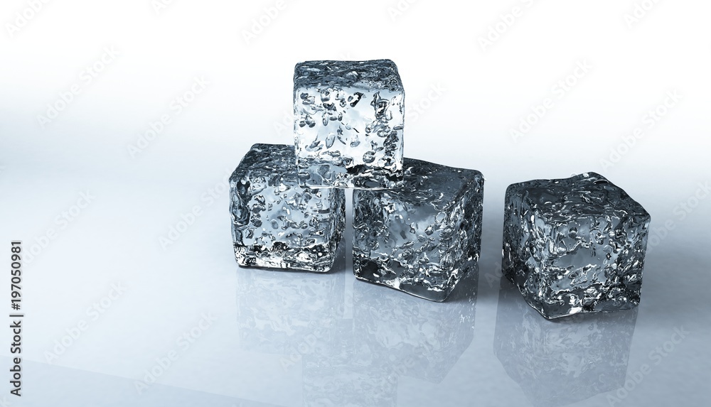 ice cubes isolated on a white background