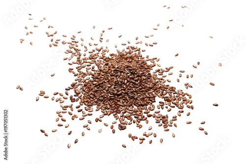 Flax seed, linseed isolated on white background