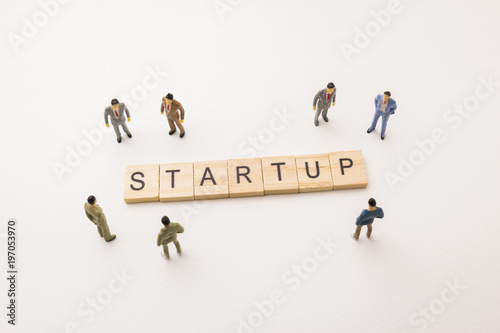 businessman figures meeting on startup conceptual