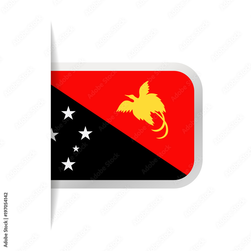 Papua New Guinea Flag Vector Bookmark Icon Papua New Guinea Flag Vector Bookmark Icon