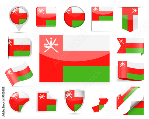 Oman Flag Vector Set