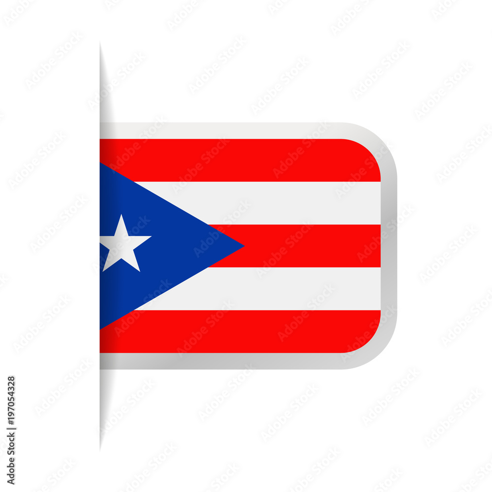 Naklejka premium Puerto Rico Flag Vector Bookmark Icon