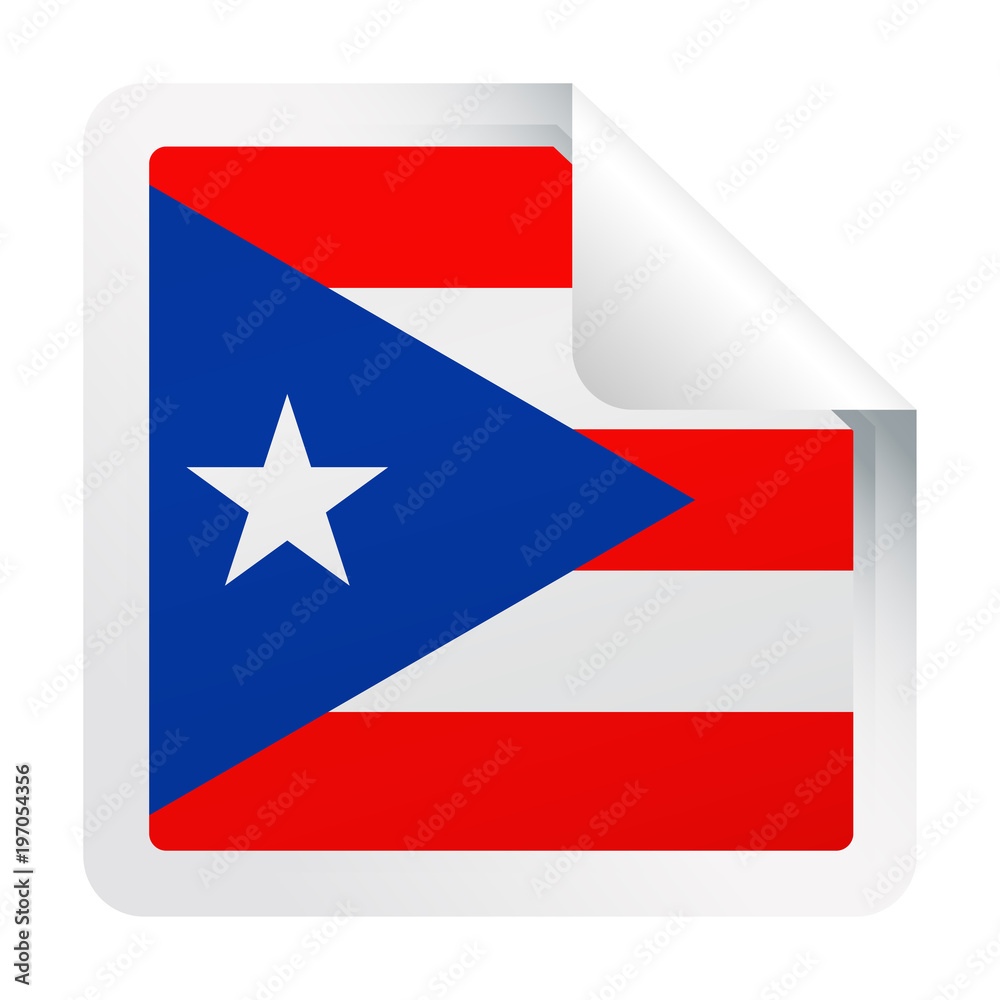 Puerto Rico Flag Vector Square Corner Paper Icon Puerto Rico Flag Vector Square Corner Paper Icon