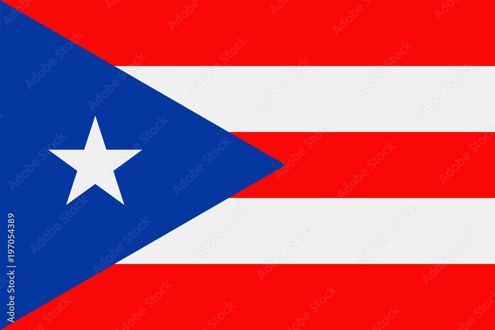 Puerto Rico Flag Vector Flat Icon