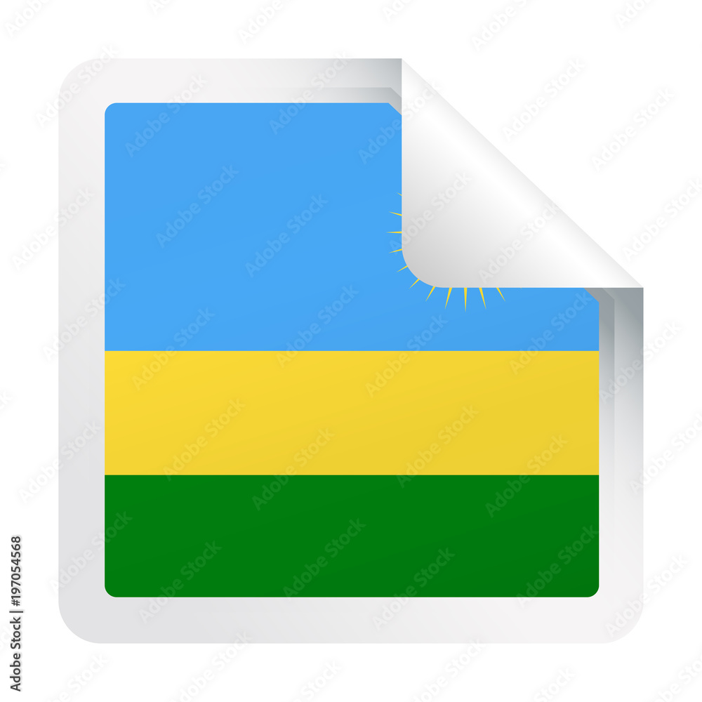 Rwanda Flag Vector Square Corner Paper Icon Rwanda Flag Vector Square Corner Paper Icon