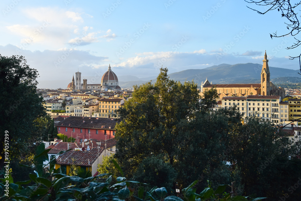 View of Florence before sundown in the autumn.