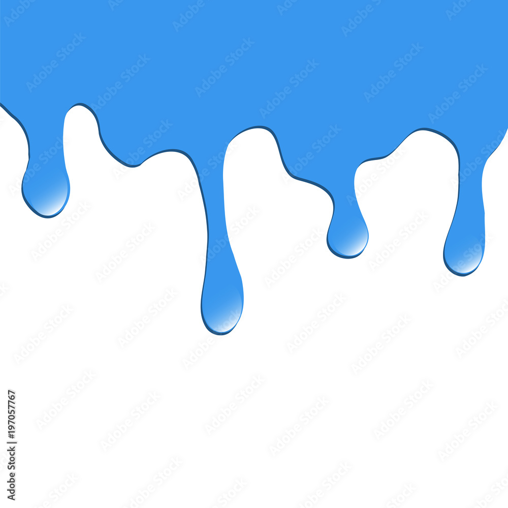The blue paint is dripping. On a white background. Vector illustration The blue paint is dripping. On a white background. Vector illustration