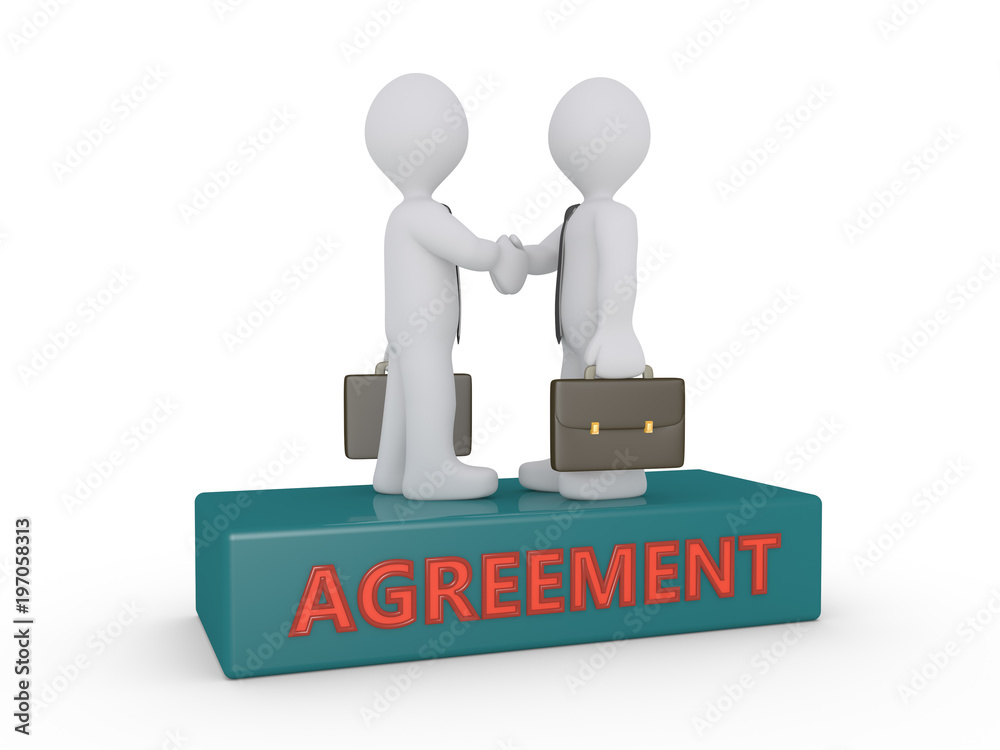 Businessmen agreement on podium Businessmen agreement on podium