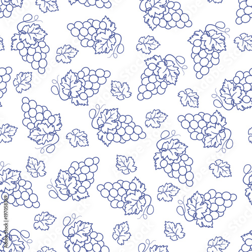 Seamless pattern of grapes. Vector illustration