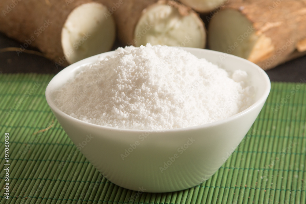 Manioc Tapioca Flour in a bowl Manioc Tapioca Flour in a bowl