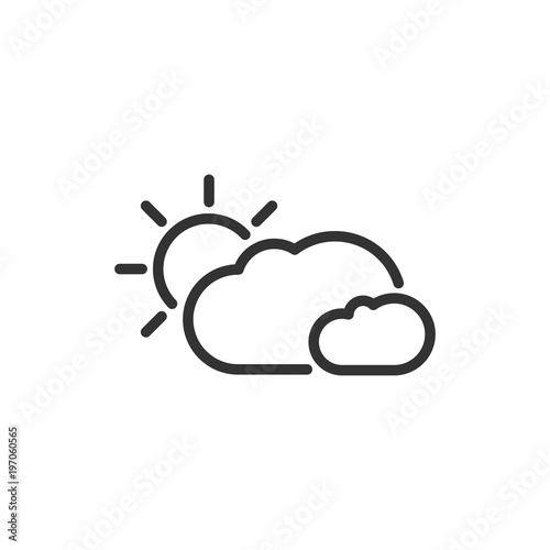 Weather icon the sun in the clouds