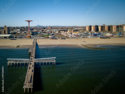 Aerial of Coney Island New York