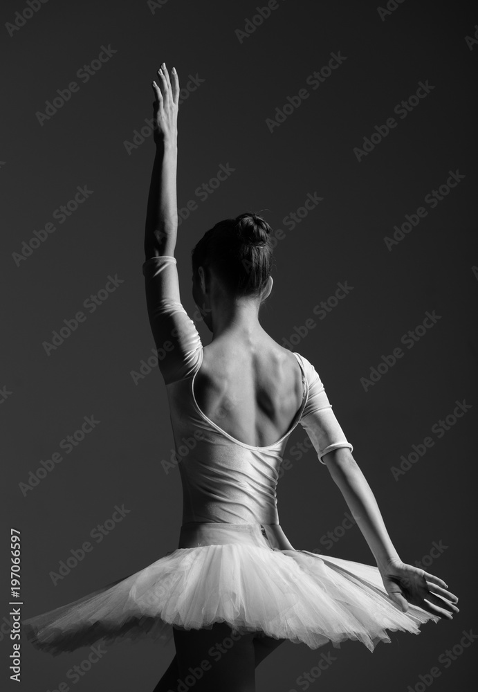 Fototapeta premium Young beautiful ballerina is posing in studio