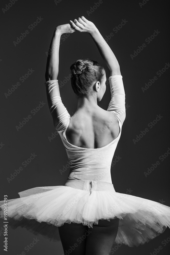 Fototapeta premium Young beautiful ballerina is posing in studio
