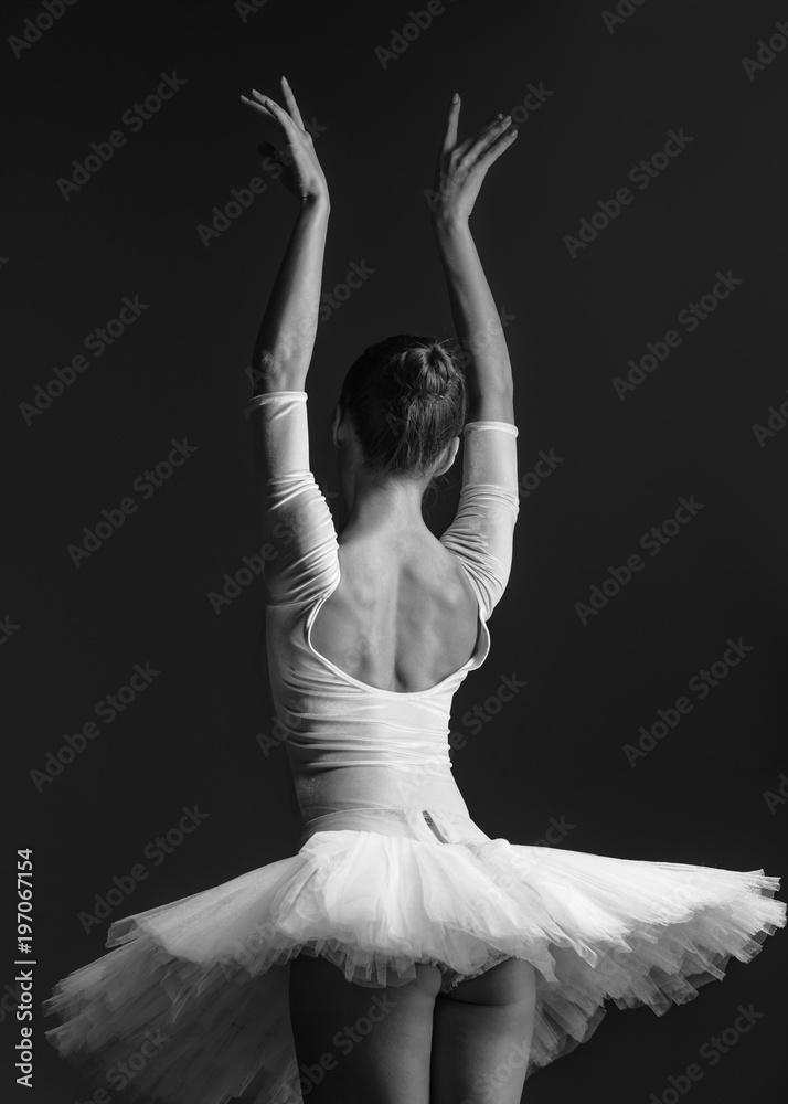 Fototapeta premium Young beautiful ballerina is posing in studio