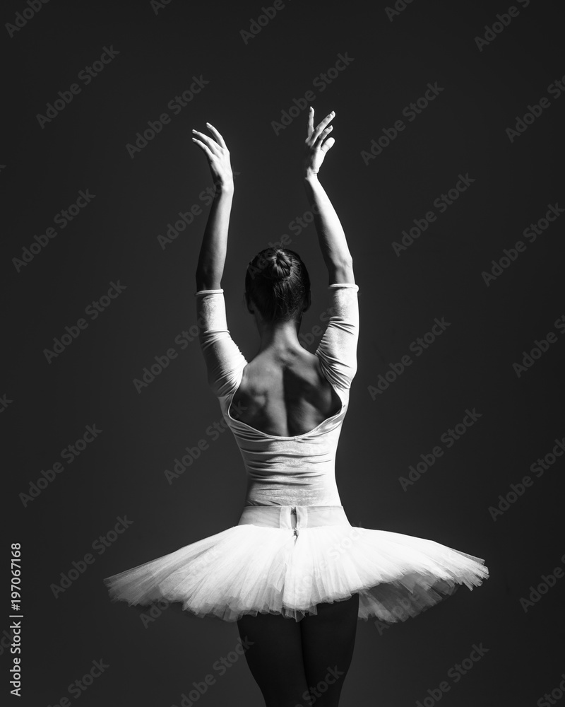 Fototapeta premium Young beautiful ballerina is posing in studio