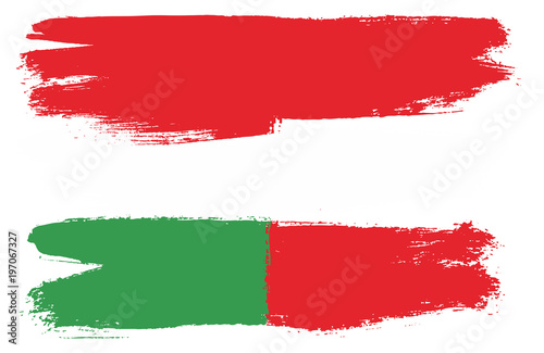 Free Download Hungary Flag & Austria Flag Vector Hand Painted with Rounded Brush - GFXLoad