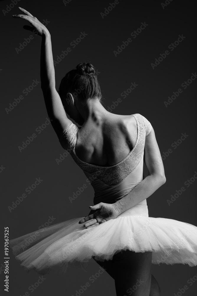 Fototapeta premium Young beautiful ballerina is posing in studio