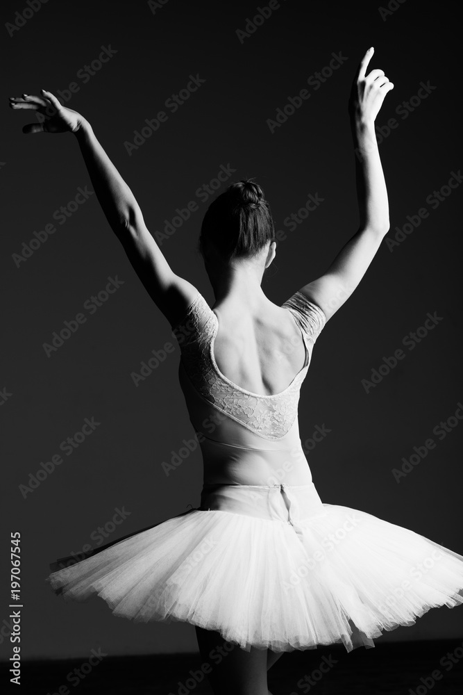 Fototapeta premium Young beautiful ballerina is posing in studio