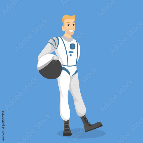 Isolated man astronaut.