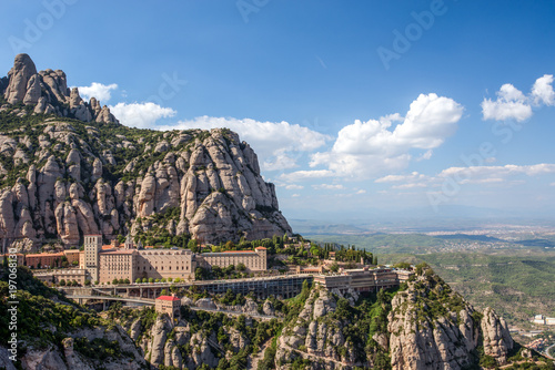 Fotótapéta View of the monastery and the mountains of Montserrat