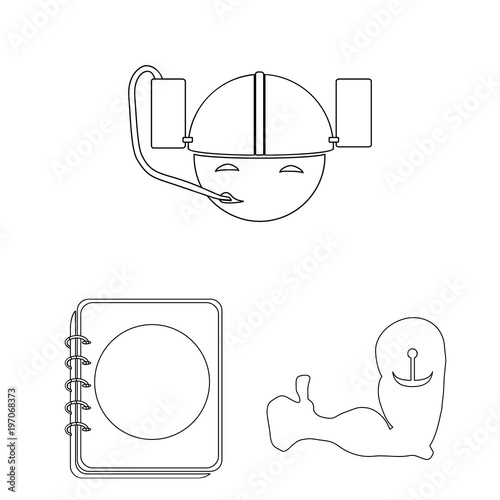 Pub, interior and equipment outline icons in set collection for design. Alcohol and food vector symbol stock web illustration.