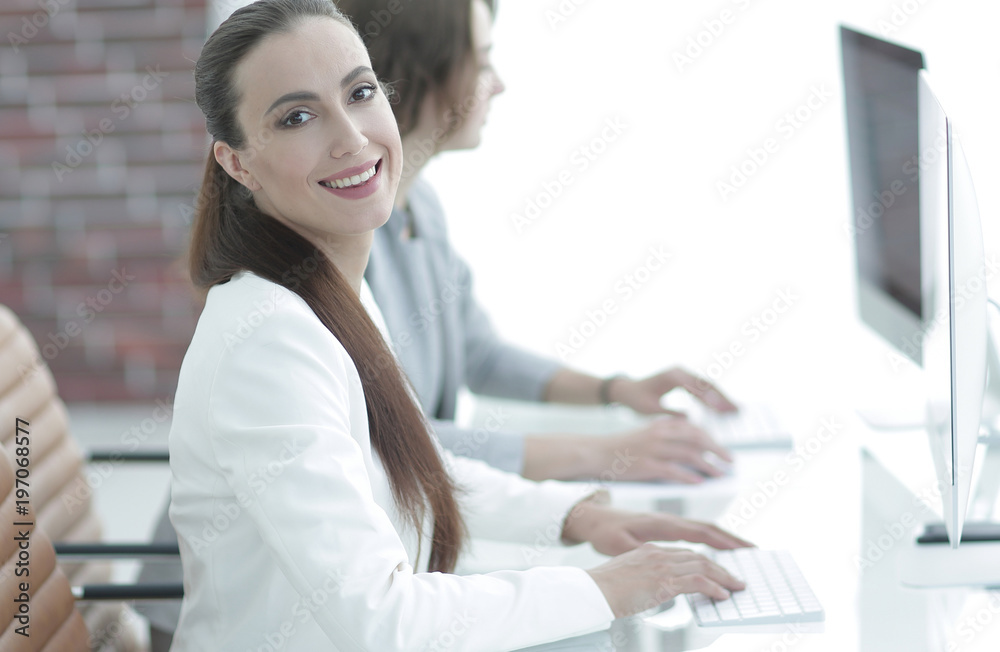 employee of the company working at their workplace