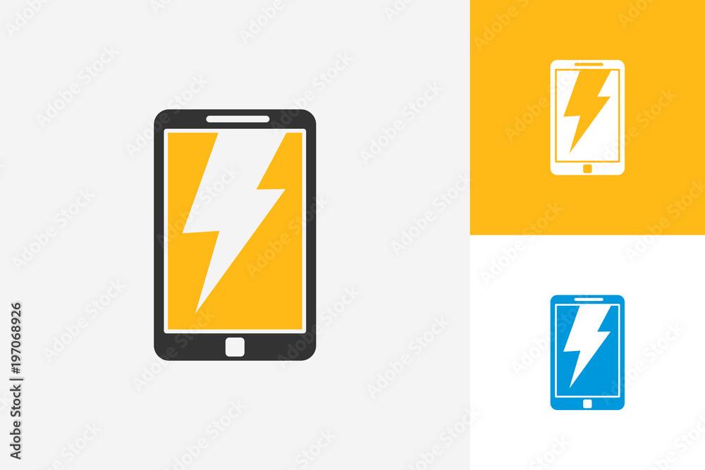Electric Phone Logo Template Design Vector, Emblem, Design Concept, Creative Symbol, Icon