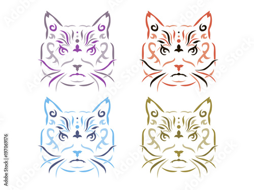 Tribal cat illustration