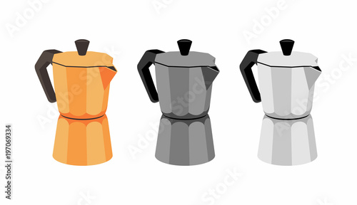 Italian espresso machine isolated on white background