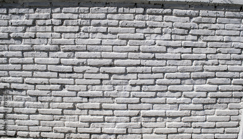 Background of white bricks wall  texture