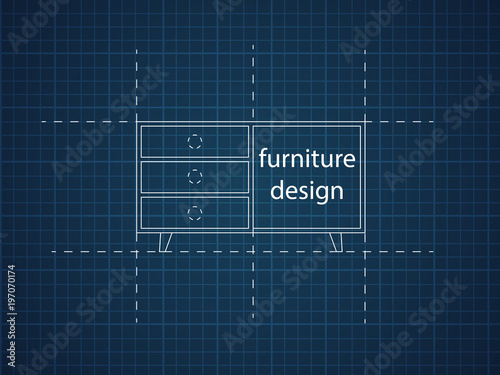 Sideboard flat vector. It is executed in the old and modern style.