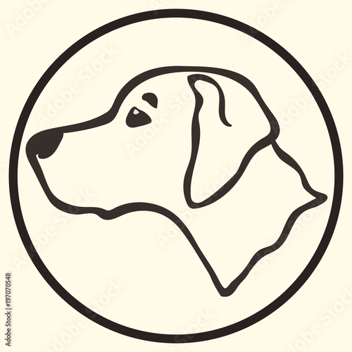 Head of English pointer breed vector silhouette sign, symbol. Doggy sketch in minimal style icon flat. Dog outline logo. Simple emblem design for pet shop, zoo ads, label design, animal food package