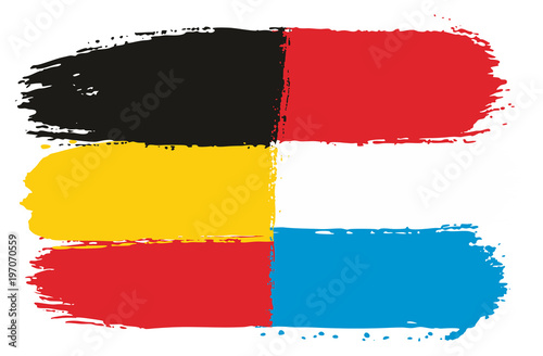 Free Download Germany Flag & Luxemburg Flag Vector Hand Painted with Rounded Brush - GFXLoad