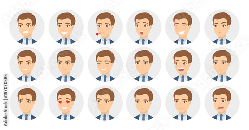Man emotions set.