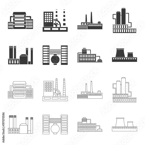 Industry, production.Factory set collection icons in black,outline style vector symbol stock illustration web.