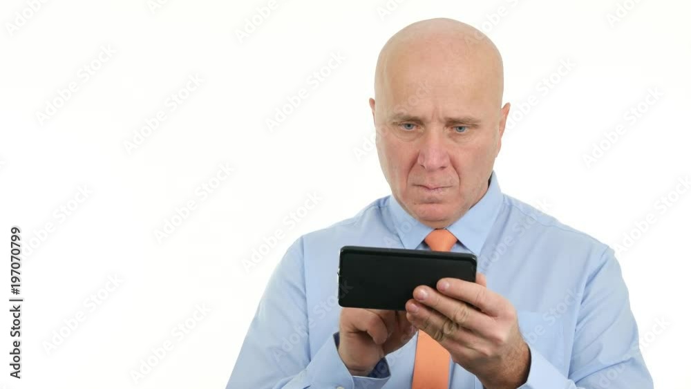 Upset Businessperson Using Mobile Read Bad News Hand Gestures Upset Businessperson Using Mobile Read Bad News Hand Gestures
