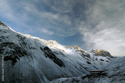Trek in Nepal. Annapurna cirkut trek. The most beautiful trekking on the Himalaya mountains.