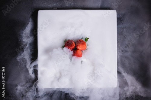 strawberries and dry ice