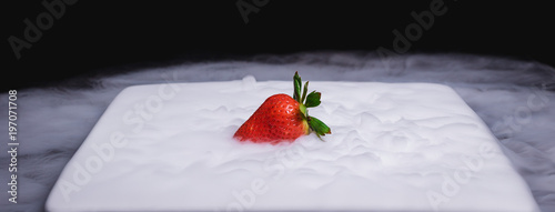 strawberries and dry ice
