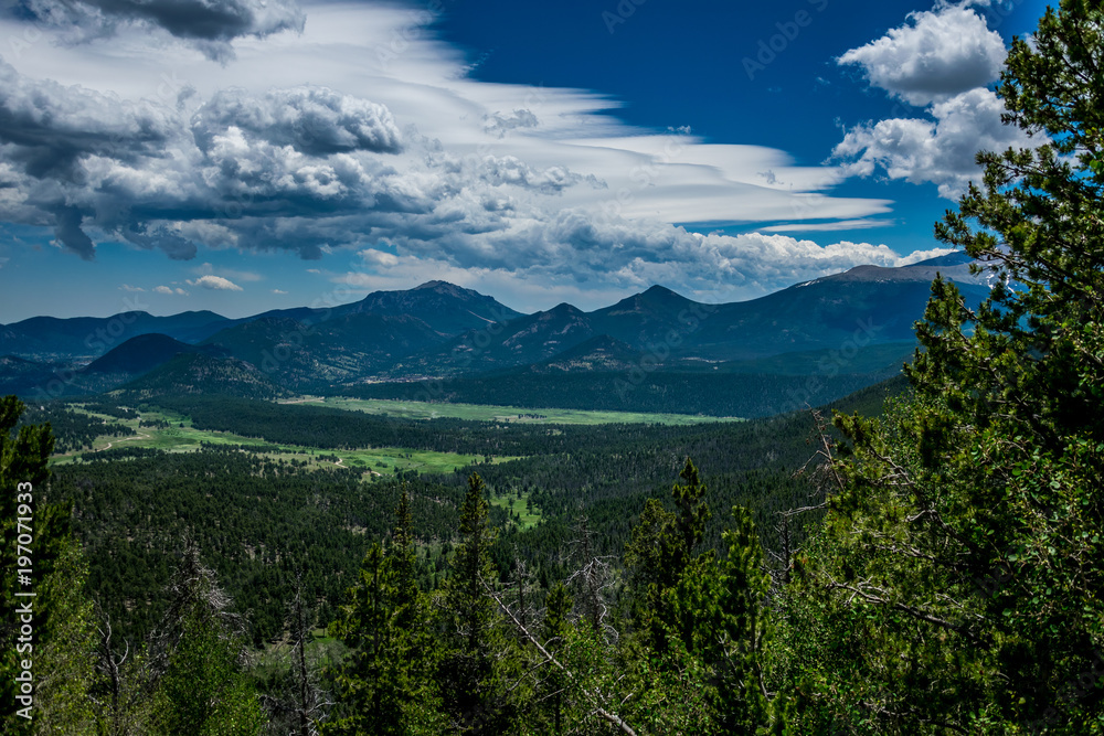 Frontier land. Rocky Mountain National Park. Colorado. Nature of North America, USA