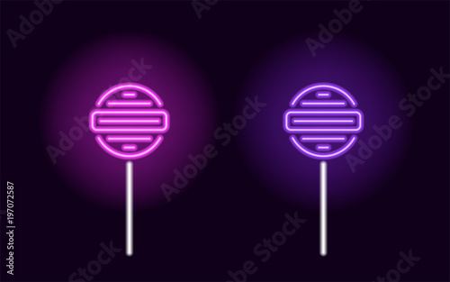 Purple and violet neon lollipop