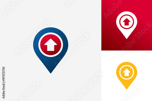 Free Download Pin Upload Logo Template Design Vector, Emblem, Design Concept, Creative Symbol, Icon - GFXLoad