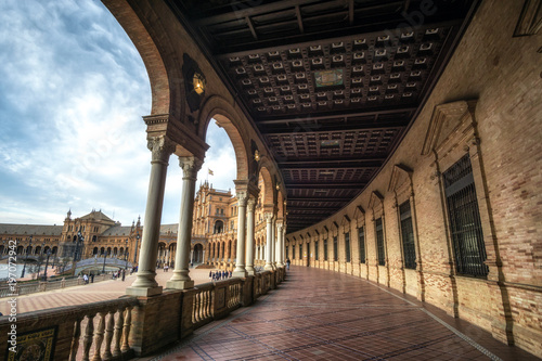 Seville Spanish Plaza corridors