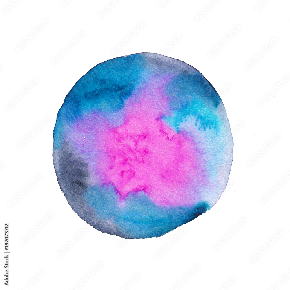 Abstract watercolor hand painted circle texture. Abstract artistic element isolated on white background. Abstract watercolor hand painted circle texture. Abstract artistic element isolated on white background.